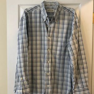 Orvis Men’s button down no-iron XXL white plaid